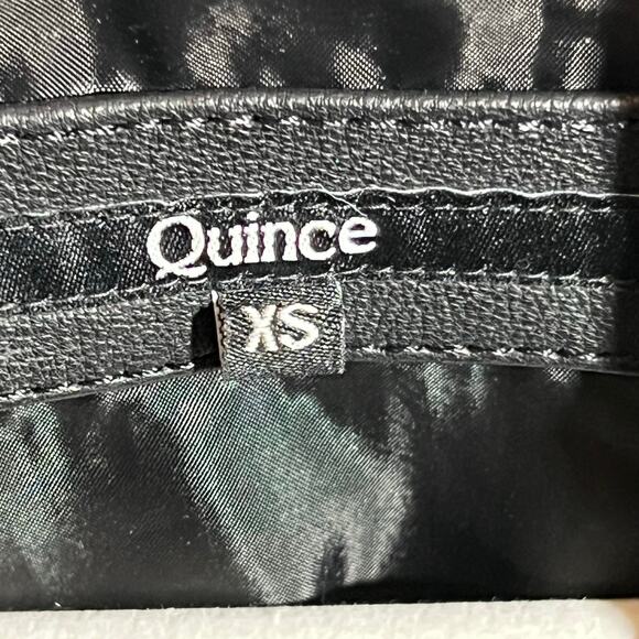 Quince 100% Leather Motorcycle Jacket Biker sz Medium Moto Women's Sheepskin - Picture 10 of 11